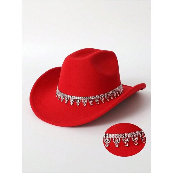 Cowboy Hat for Women Fluffy Feather Wide Brim Hats Sparkly  Women\'s Sequin Fedora Cowboy Hat Wide Brim Boho Western Cowgirl Accessories